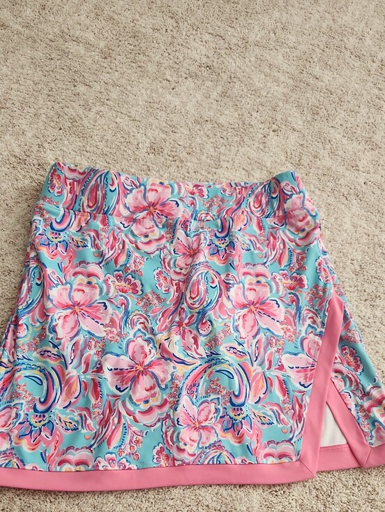 Stella Parker Dresses & Skirts - Floral Pink & Aqua Athletic Skort